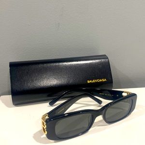 Black Balenciaga rectangular sunglasses